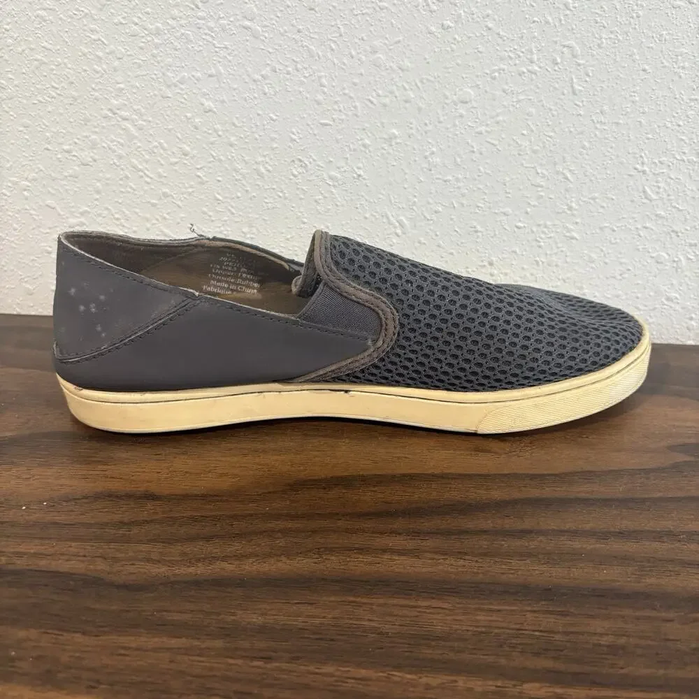 OluKai Pehuea Slip‎ On Gray Mesh Casual Sneakers Shoes Womens Size 8.5